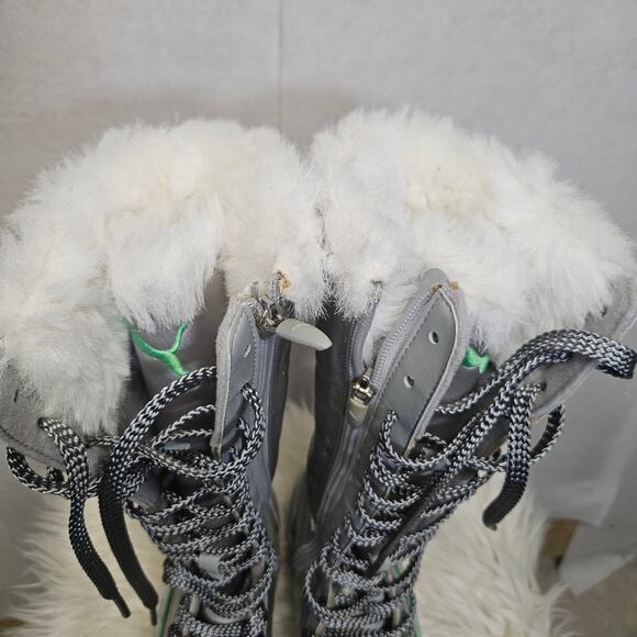 Puma Sparkly Silver Faux Fur Line Tall Snow Boots - Picture 5 of 10